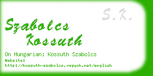 szabolcs kossuth business card
